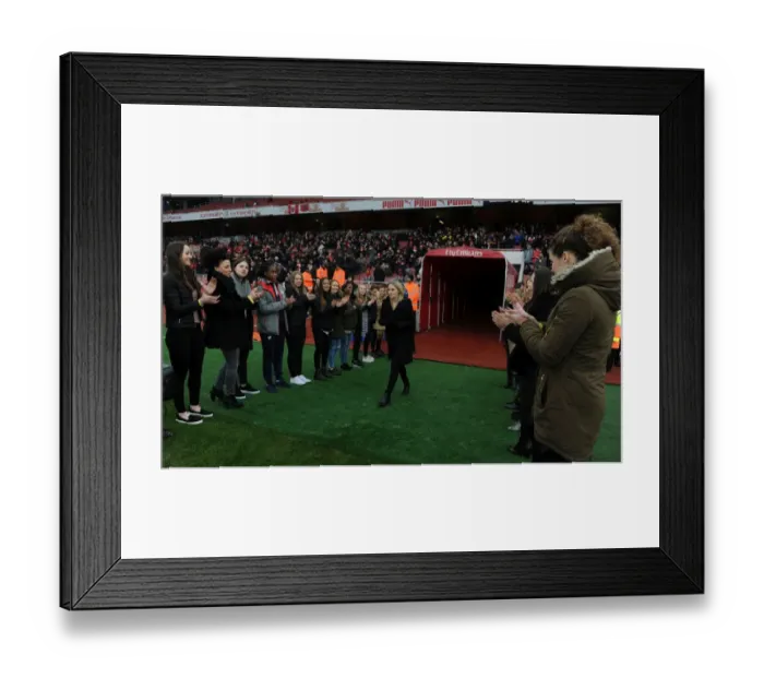 Framed Print : Arsenal Honors Retired Legend Kelly Smith with Guard of Honor at Half-Time Against Hull City