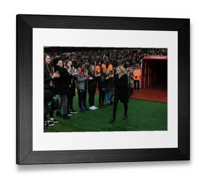 Framed Print : Arsenal Honors Former Star Kelly Smith with Guard of Honor at Emirates Stadium Framed Print : Arsenal Honors Former Star Kelly Smith with Guard of Honor at Emirates Stadium