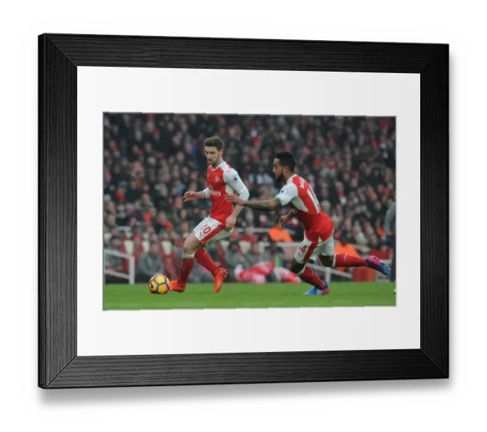 Framed Print : Arsenal's Mustafi and Walcott in Action against Hull City (2016-17)