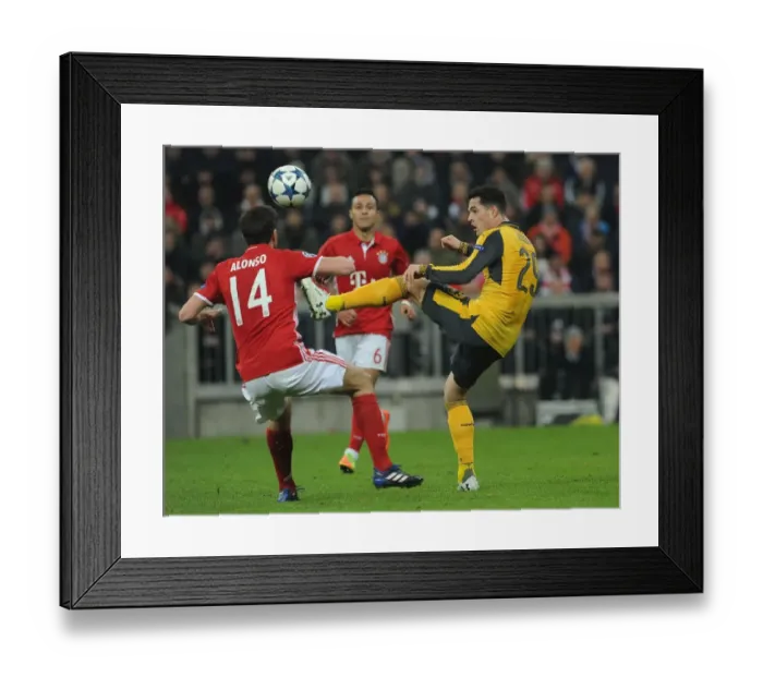 Framed Print : Granit Xhaka vs. Xabi Alonso: Battle in the Midfield - Arsenal vs. Bayern Munich, UEFA Champions League 2016-17