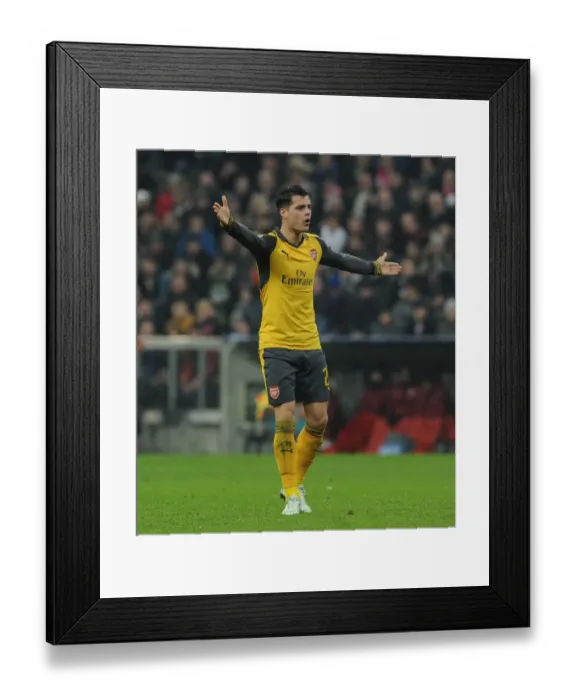 Framed Print : Granit Xhaka in Action: Arsenal vs. Bayern Munich, UEFA Champions League 2016-17 - First Leg