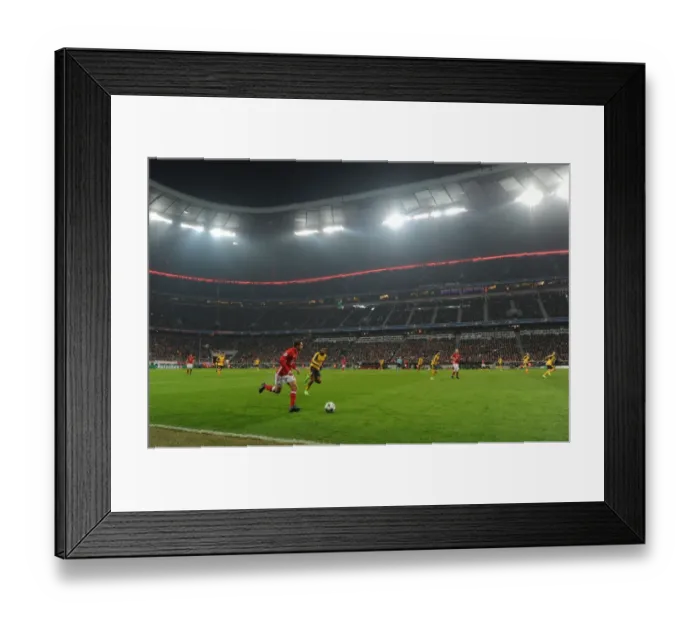 Framed Print : Arsenal's Iwobi Harasses Lahm in Champions League Showdown Framed Print : Arsenal's Iwobi Harasses Lahm in Champions League Showdown