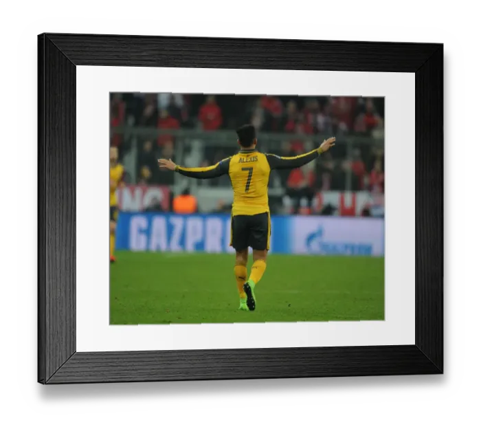 Framed Print : Arsenal's Alexis Sanchez Faces Bayern Munich in UEFA Champions League Showdown Framed Print : Arsenal's Alexis Sanchez Faces Bayern Munich in UEFA Champions League Showdown