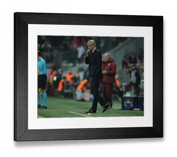 Framed Print : Arsene Wenger at Allianz Arena: Leading Arsenal in the 2016-17 UEFA Champions League Battle against Bayern Munich