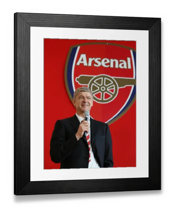 Framed Print : Arsene Wenger at Arsenal AGM, 2008 - Emirates Stadium