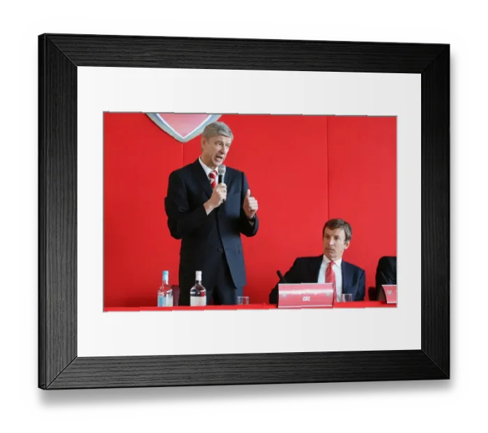 Framed Print : Arsene Wenger and Stan Kroenke at Arsenal AGM, Emirates Stadium, 2008 Framed Print : Arsene Wenger and Stan Kroenke at Arsenal AGM, Emirates Stadium, 2008