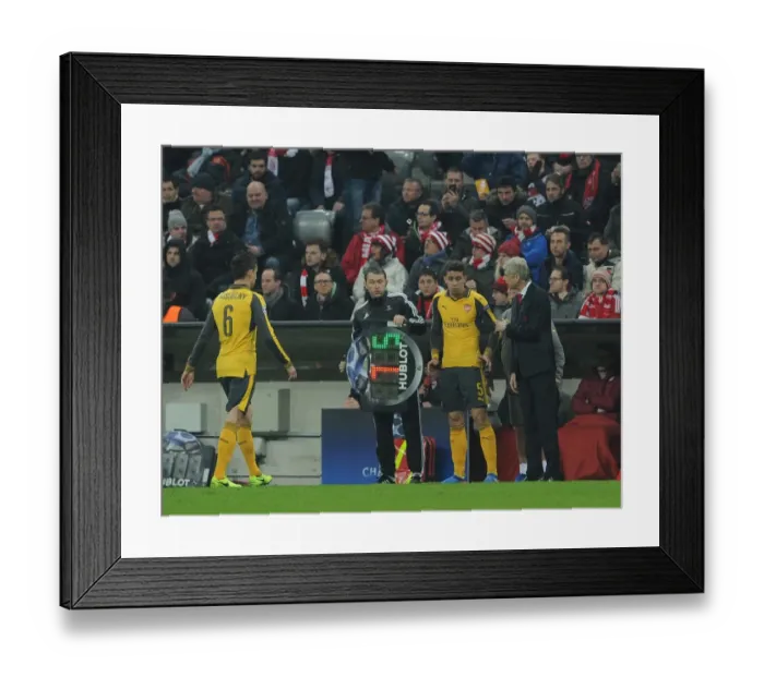 Framed Print : Arsene Wenger the Arsenal Manager oversees the substitution of Laurent Koscielny