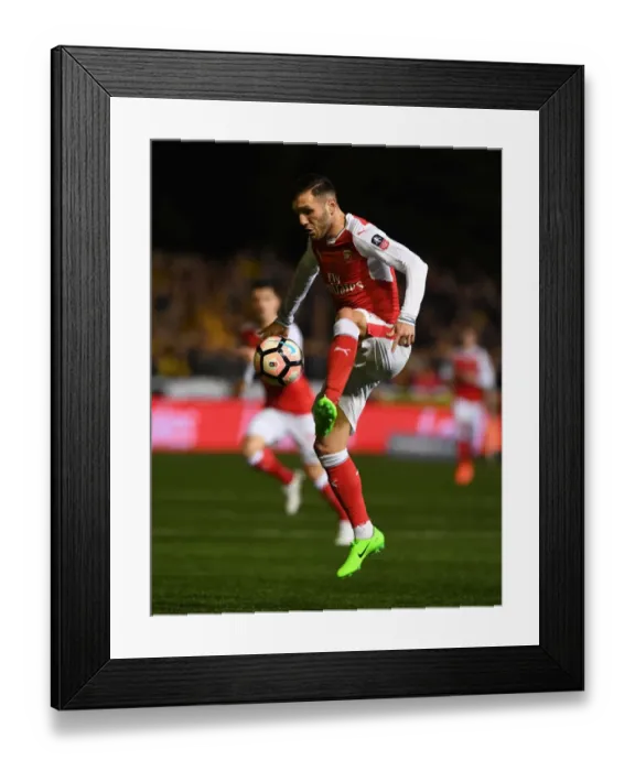 Framed Print : Arsenal's Lucas Perez in FA Cup Fifth Round Action against Sutton United