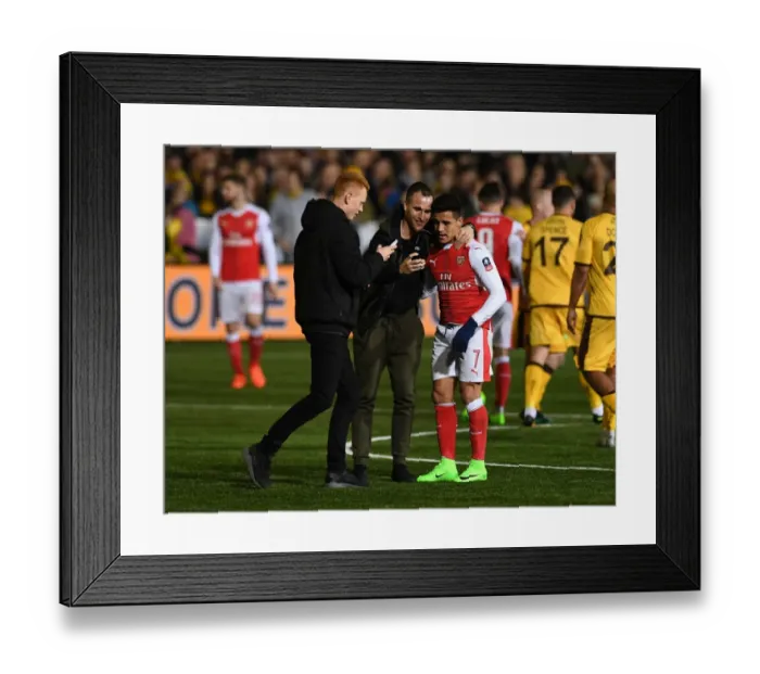 Framed Print : Alexis Sanchez's Surprise Selfie with Sutton United Fans: The FA Cup Upset