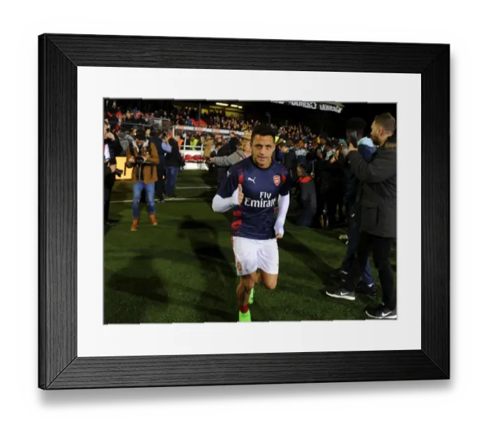 Framed Print : Arsenal's Alexis Sanchez Before FA Cup Fifth Round Match Against Sutton United