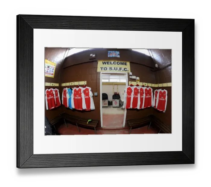 Framed Print : Arsenal's FA Cup Preparation: A Peek into Sutton United's Away Changing Room Framed Print : Arsenal's FA Cup Preparation: A Peek into Sutton United's Away Changing Room