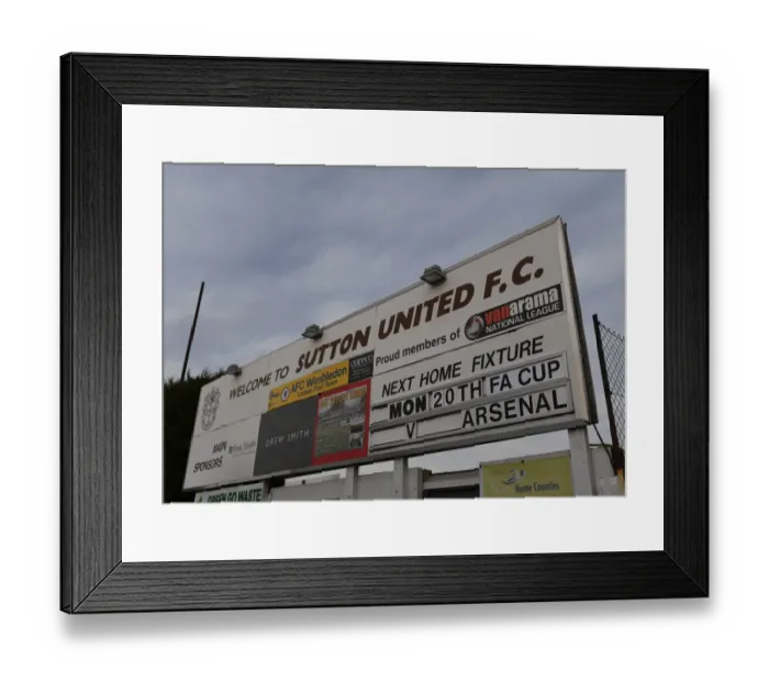 Framed Print : The Emirates FA Cup Fifth Round Showdown: Sutton United vs Arsenal