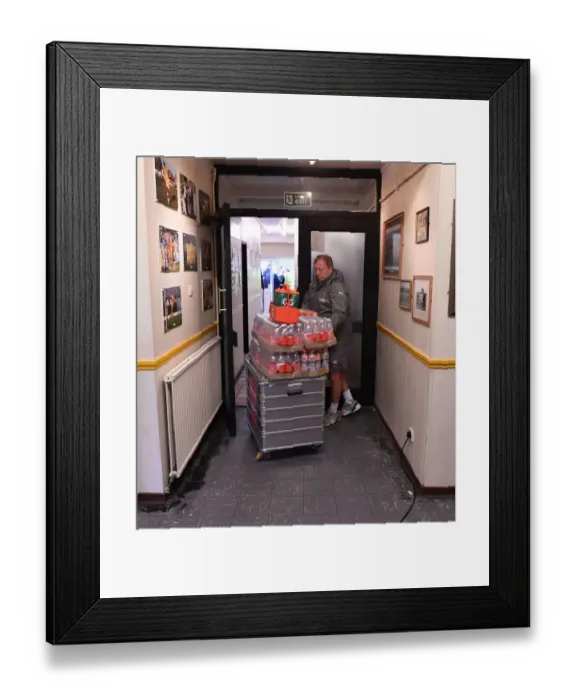 Framed Print : Arsenal's Kitman Vic Akers Prepares for Sutton United FA Cup Showdown Framed Print : Arsenal's Kitman Vic Akers Prepares for Sutton United FA Cup Showdown