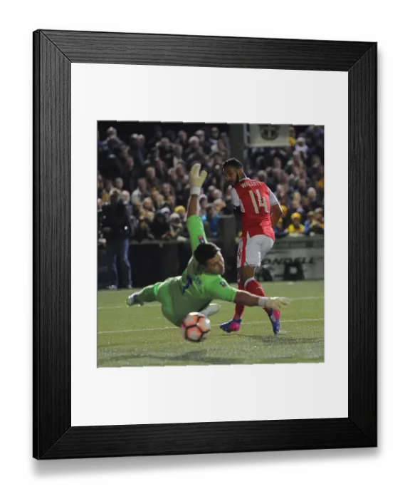 Framed Print : Theo Walcott Scores Shock Goal: Sutton United vs. Arsenal, Emirates FA Cup Fifth Round
