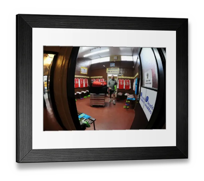 Framed Print : Behind the Scenes: Arsenal's Fifth Round Preparations at Sutton United's Changing Room Framed Print : Behind the Scenes: Arsenal's Fifth Round Preparations at Sutton United's Changing Room