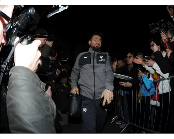 Arsenal's Debuchy Arrives at Sutton United for FA Cup Fifth Round Clash