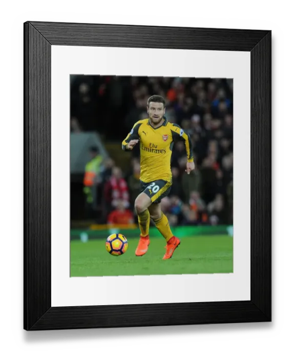 Framed Print : Mustafi Faces Liverpool: Arsenal vs. Liverpool, Premier League 2016-17