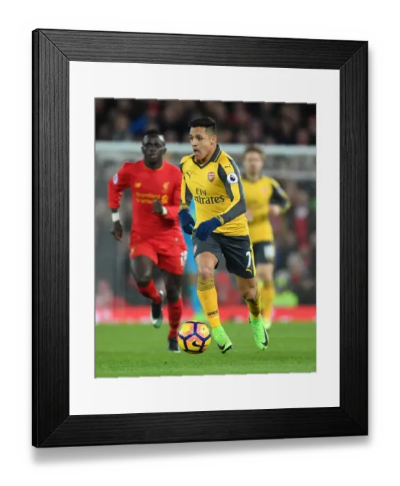 Framed Print : Clash at Anfield: Alexis Sanchez vs. Liverpool - Premier League 2016-17 Framed Print : Clash at Anfield: Alexis Sanchez vs. Liverpool - Premier League 2016-17