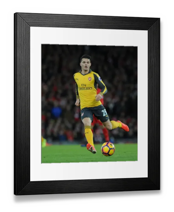 Framed Print : Granit Xhaka in Action: Liverpool vs. Arsenal, Premier League 2016-17 Framed Print : Granit Xhaka in Action: Liverpool vs. Arsenal, Premier League 2016-17
