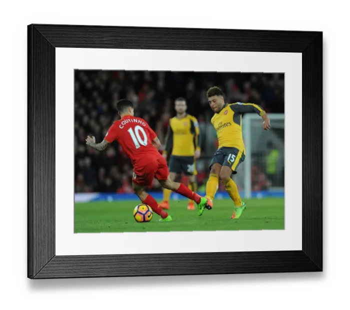 Framed Print : Clash of the Stars: Oxlade-Chamberlain vs. Coutinho - Liverpool vs. Arsenal Rivalry: A Battle at Anfield (2016-17)
