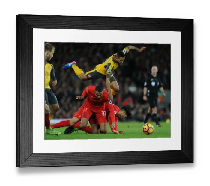 Framed Print : Clash at Anfield: Liverpool vs. Arsenal - Theo Walcott vs. Joel Matip and Emre Can Framed Print : Clash at Anfield: Liverpool vs. Arsenal - Theo Walcott vs. Joel Matip and Emre Can