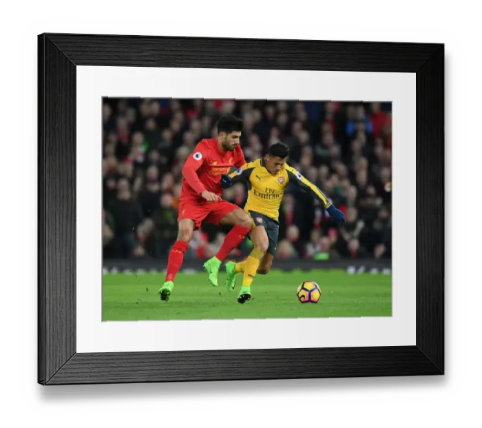 Framed Print : Alexis Sanchez vs. Emre Can: Intense Rivalry at Anfield - Liverpool vs. Arsenal, Premier League 2016-17
