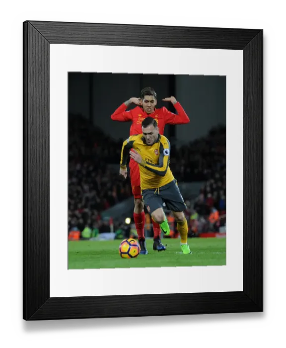 Framed Print : Clash at Anfield: Lucas Perez vs. Firmino - Premier League Showdown between Liverpool and Arsenal (2016-17) Framed Print : Clash at Anfield: Lucas Perez vs. Firmino - Premier League Showdown between Liverpool and Arsenal (2016-17)