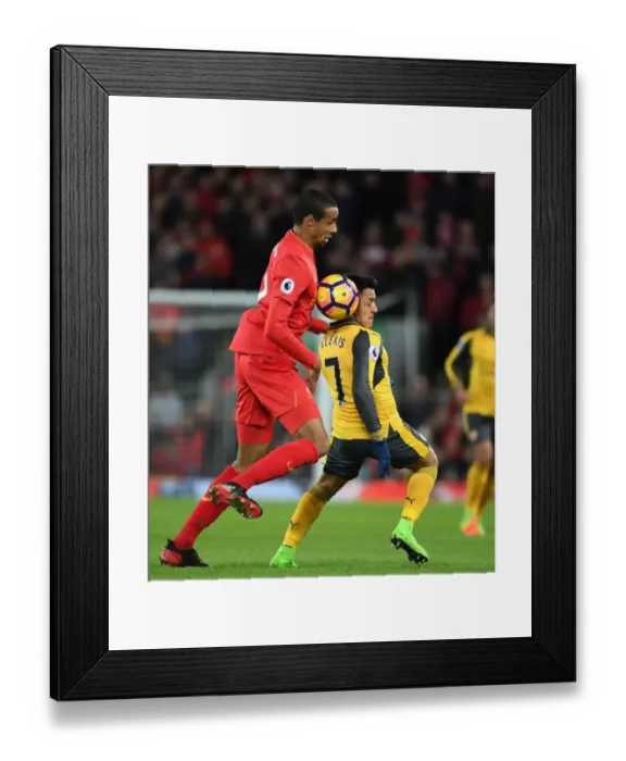 Framed Print : Premier League Showdown: Sanchez vs. Matip - Arsenal vs. Liverpool