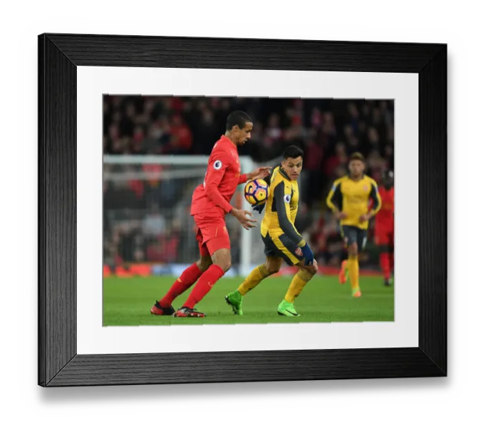 Framed Print : Sanchez vs. Matip: A Premier League Battle - Arsenal vs. Liverpool Framed Print : Sanchez vs. Matip: A Premier League Battle - Arsenal vs. Liverpool