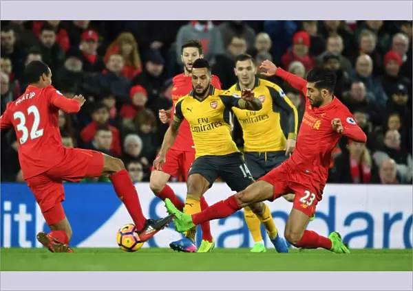 Intense Battle: Walcott vs. Liverpool's Defense - Walcott Takes on Matip and Can at Anfield, Premier League 2016-17