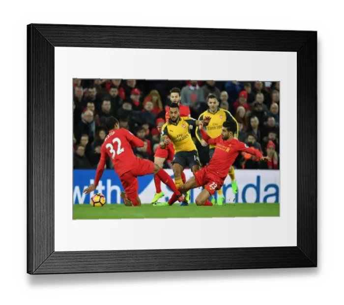 Framed Print : Clash at Anfield: Walcott vs. Matip & Can - Liverpool vs. Arsenal, Premier League 2016-17: Intense Battle Between Theo Walcott and Liverpool's Defense Framed Print : Clash at Anfield: Walcott vs. Matip & Can - Liverpool vs. Arsenal, Premier League 2016-17: Intense Battle Between Theo Walcott and Liverpool's Defense