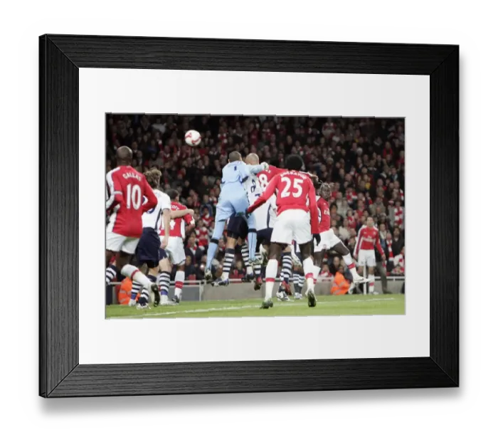 Framed Print : Mikael Silvestre scores Arsenals 1st goal under pressure Framed Print : Mikael Silvestre scores Arsenals 1st goal under pressure