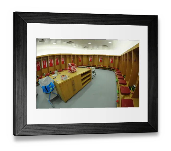 Framed Print : Arsenal FC Changing Room: Pre-Match Focus Against FC Bayern Munich in UEFA Champions League Framed Print : Arsenal FC Changing Room: Pre-Match Focus Against FC Bayern Munich in UEFA Champions League