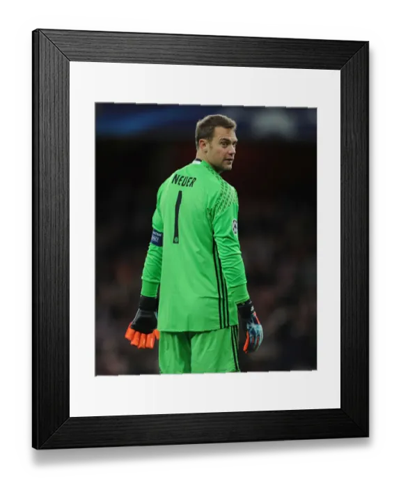 Framed Print : Manuel Neuer Faces Arsenal: Bayern Munich vs Arsenal FC - UEFA Champions League 2016-17