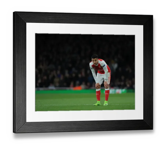 Framed Print : Alexis Sanchez's Unforgettable Display: Arsenal FC vs. FC Bayern Munich in the UCL Showdown at Emirates Stadium