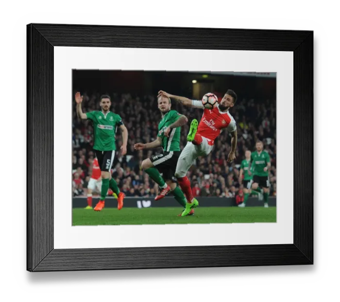 Framed Print : Giroud vs. Wood: Arsenal's FA Cup Quarter-Final Battle Framed Print : Giroud vs. Wood: Arsenal's FA Cup Quarter-Final Battle