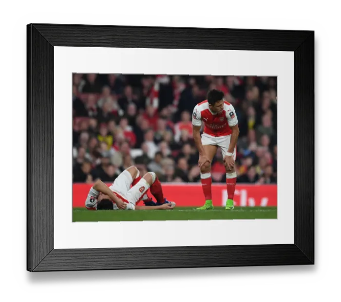 Framed Print : Mesut Ozil and Alexis Sanchez: Arsenal's Star Duo in FA Cup Quarter-Final Showdown against Lincoln City