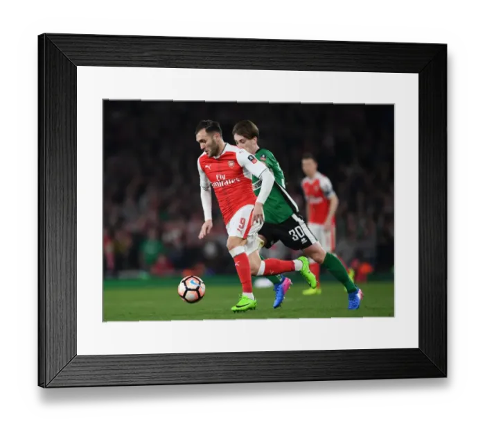 Framed Print : Lucas Perez Outwits Alex Woodyard: Arsenal's FA Cup Quarter-Final Victory