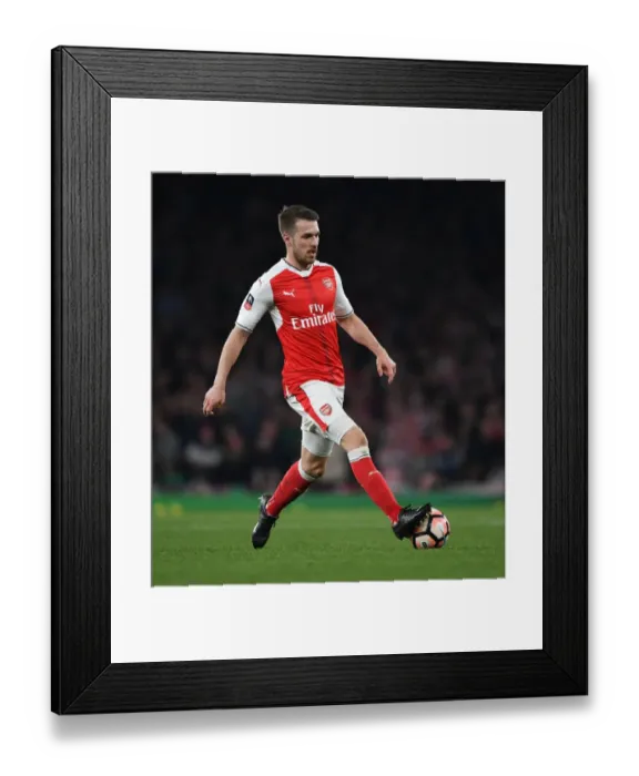 Framed Print : Aaron Ramsey in Action: Arsenal vs. Lincoln City - Emirates FA Cup Quarter-Final
