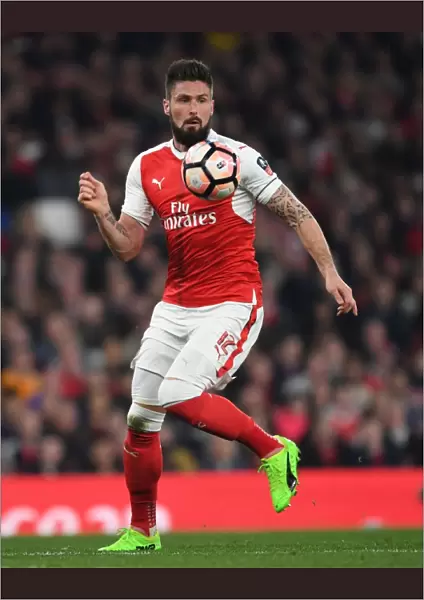 Olivier Giroud in Action: Arsenal vs. Lincoln City - Emirates FA Cup Quarter-Final