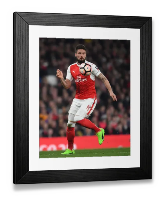 Framed Print : Olivier Giroud in Action: Arsenal vs. Lincoln City - Emirates FA Cup Quarter-Final