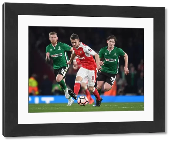 Arsenal's Aaron Ramsey Scores Past Lincoln's Power and Woodyard in FA Cup Quarter-Final