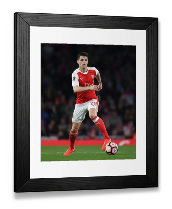 Framed Print : Granit Xhaka in Action: Arsenal vs. Lincoln City, Emirates FA Cup Quarter-Final