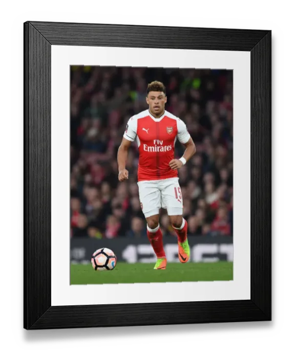 Framed Print : Alex Oxlade-Chamberlain in Action: Thrilling Emirates FA Cup Quarter-Final for Arsenal against Lincoln City (2017)