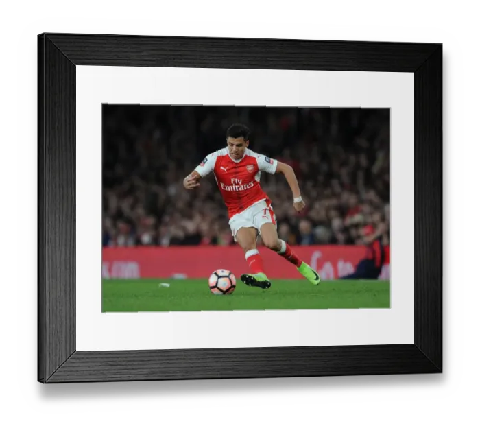Framed Print : Arsenal's Alexis Sanchez in Action against Lincoln City during The Emirates FA Cup Quarter-Final