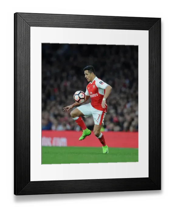 Framed Print : Alexis Sanchez: Arsenal's Dazzling Forward Shines in FA Cup Quarter-Final Against Lincoln City