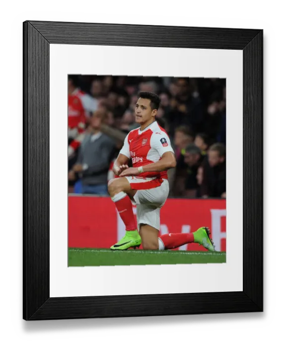Framed Print : Alexis Sanchez in Action: Arsenal vs. Lincoln City - Emirates FA Cup Quarter-Final
