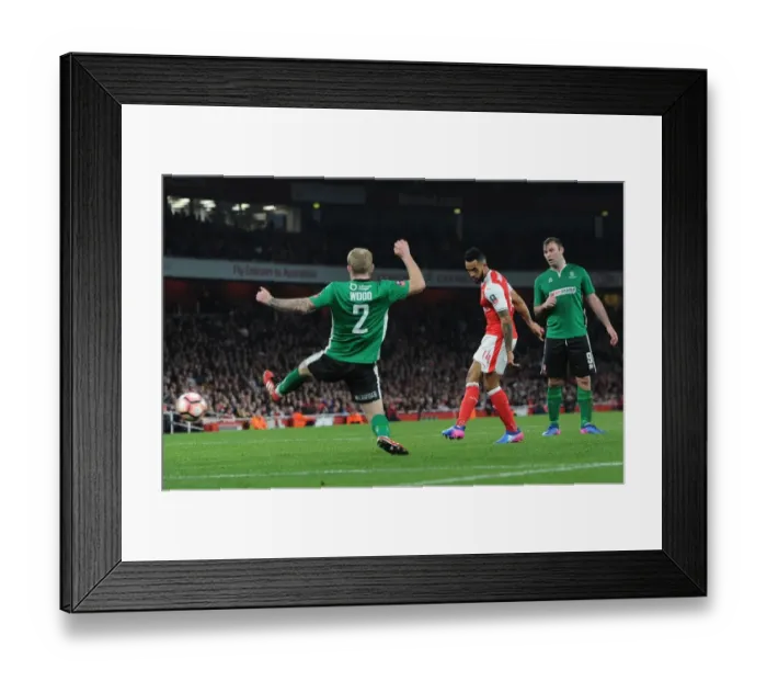 Framed Print : Theo Walcott Scores First Goal: Arsenal vs. Lincoln City FA Cup Quarter-Final