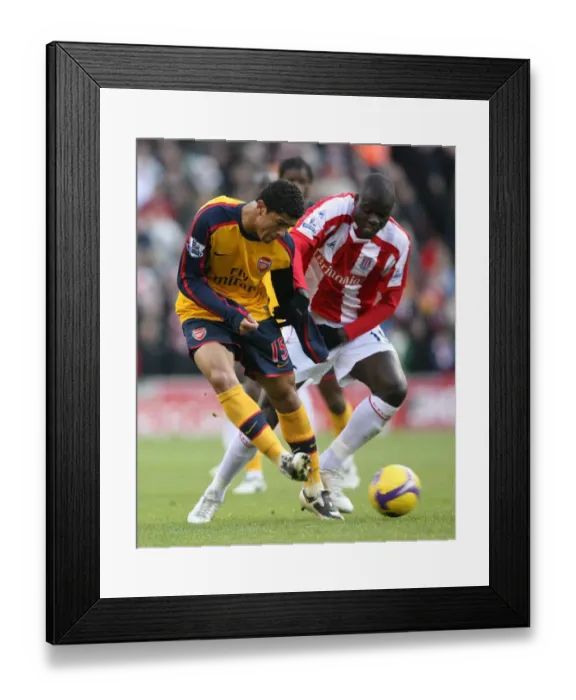 Framed Print : Denilson (Arsenal) Amdy Faye (Stoke) Framed Print : Denilson (Arsenal) Amdy Faye (Stoke)