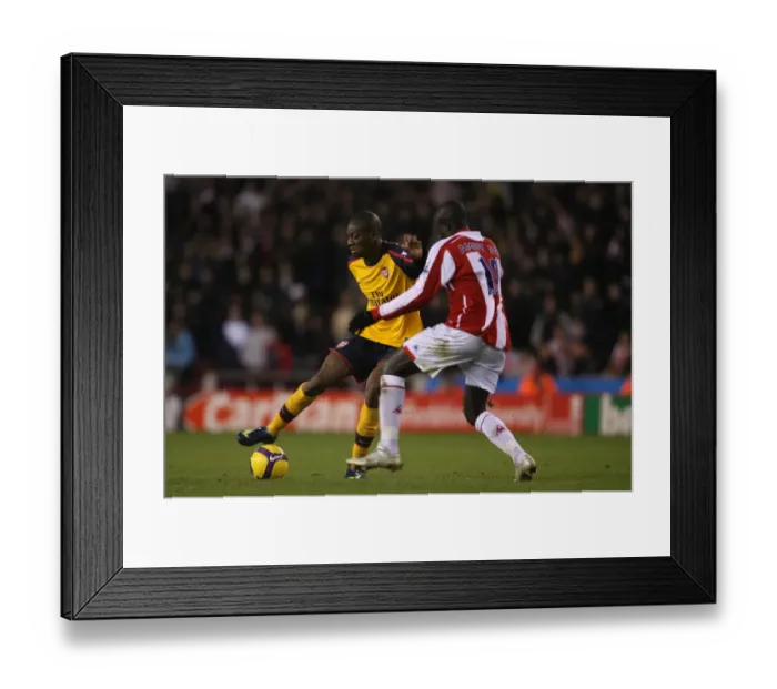 Framed Print : Abu Diaby and Amdy Faye Clash: Arsenal's Win Over Stoke City, 1:2, Barclays Premier League, 2008